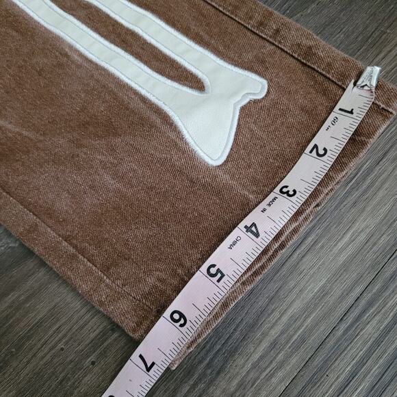 Vintage Fair Focus Japanese Men's Straight Jeans Size M Brown Double Skull - Picture 11 of 11